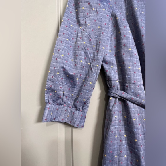 NWT Draper James Embroidered Dot Chambray Wrap Dress Size 2 - Picture 7 of 7